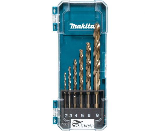 Набор сверл (6 шт.; 2,3,4,5,6,8 мм; HSS-Co) Makita D-75758 