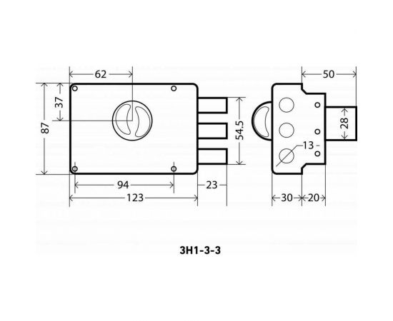 Накладной замок Аллюр ЗН 1-3-3 1575 – изображение 2