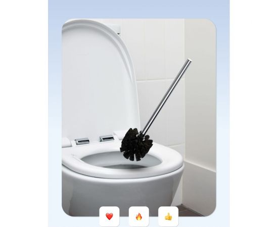 Ершик для туалета FORA черный, с металлической ручкой FOR-WC002 – изображение 4