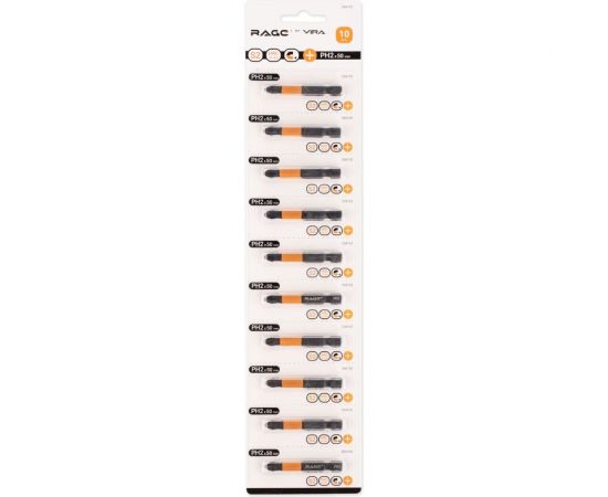 Биты магнитные PH2, 50 мм, 10 шт, S2 rage by VIRA 554155 – изображение 7