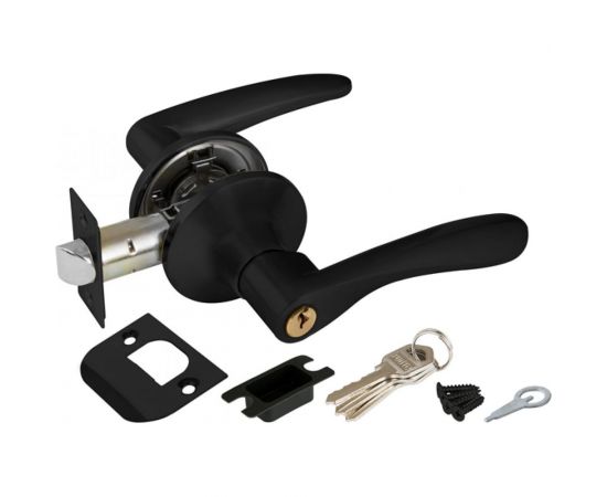 Ручка защелка Ajax 6010 BL-E (кл./фик.) черный 44517 