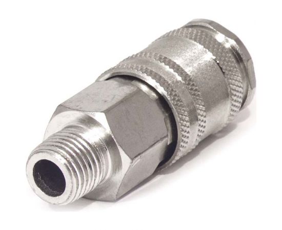 Пневморозетка быстроразъёмная универсальная с наружной резьбой 1/4" М PI TOOLS 6903 – изображение 2