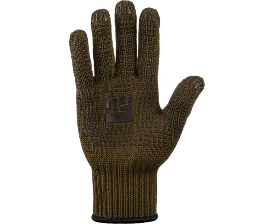 Трикотажные перчатки Фабрика перчаток, 2-слойные, с ПВХ, 7.5 класс, 6 нитей, оливковые, р.ХL/10 6-75-2С-ОЛ-(XL) – изображение 2
