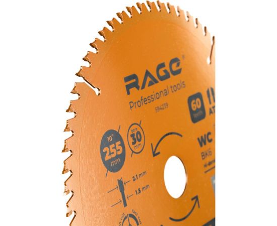 Диск пильный Universal 255 мм (10”), Z60, посадка 30+25.4/20/16 мм rage by VIRA 594239 – изображение 2