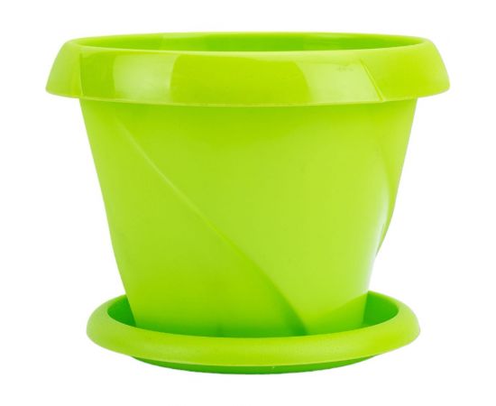 Кашпо Martika Флориана с поддонником, 0.3 л, диам. 100 мм, салатовое С383САЛ 