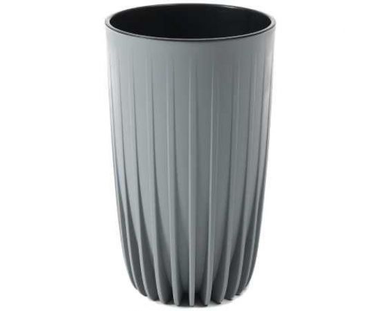 Кашпо LAMELA Sp.z o. 983 MIRA высокое, с вкладышем, диаметр 30 см, высота 515 мм, серое 069451 