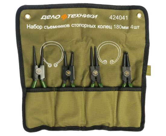 Набор съемников стопорных колец 180 мм х 4 шт тетрон ДТ/16 Дело Техники 424041 – изображение 4