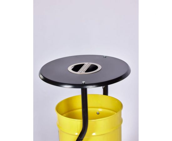 Урна уличная металлическая ПРОФМЕТСТИЛЬ желтая с пепельницей с креплением в асфальт 654 – изображение 4