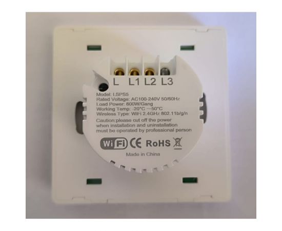 Умный двуклавишный выключатель LOCKTOK с Алисой белый Выключатель_2клавиш – изображение 2