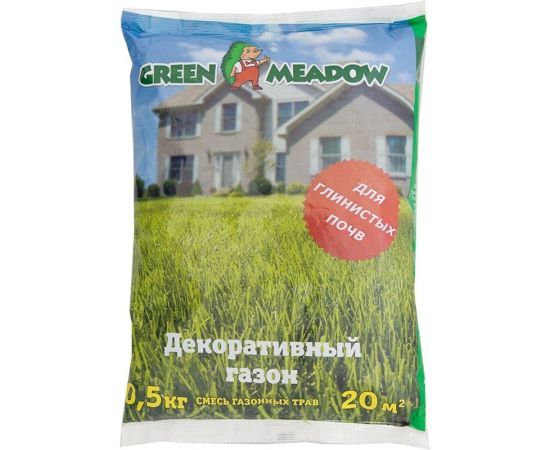 Семена газона GREEN MEADOW Декоративный газон для глинистых почв 0.5 кг 4607160331317 
