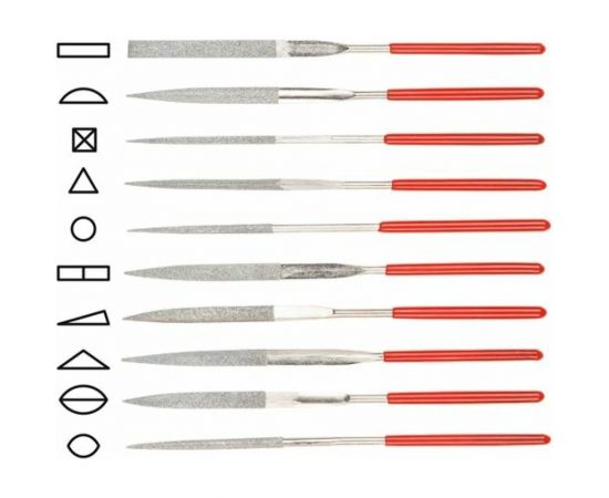 Набор алмазных надфилей STARTUL Profi 140x50x3мм, 10 предметов ST4046-10 