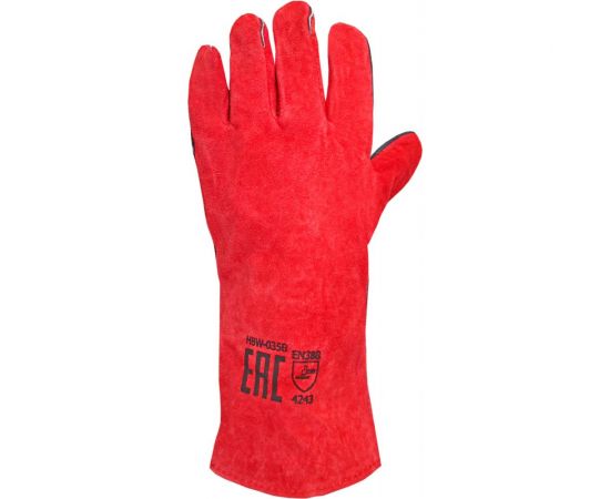 Спилковые пятипалые краги сварщика Optima ТРЭК HBW-035B – изображение 6