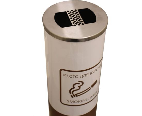 Урна пепельница металлическая ПРОФМЕТСТИЛЬ в комплекте с вкладышем белая 659 – изображение 2