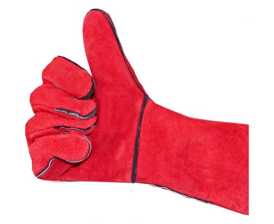 Спилковые пятипалые краги сварщика Optima ТРЭК HBW-035B – изображение 2