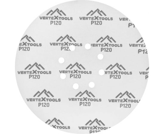 Круг абразивный перфорированный под липучку 225 мм, Р120, 5 шт vertextools 120225-120 – изображение 2