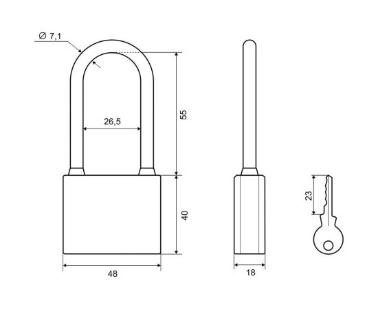 Навесной замок Palladium 303F-50L 00009270 – изображение 3