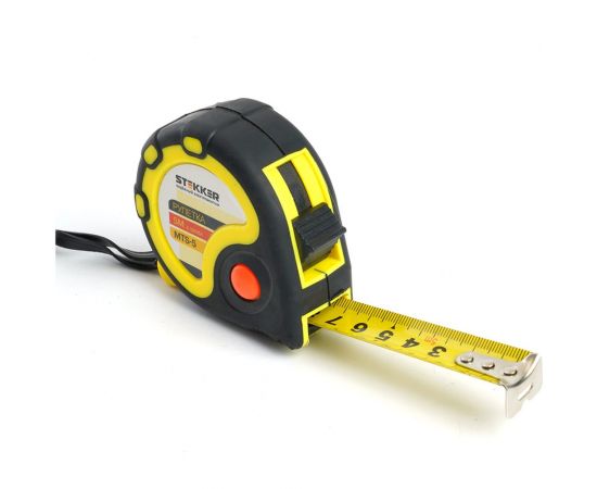 Рулетка STEKKER 5 м х 16 мм, магнит, прорезиненное покрытие, MTS-5, 39783 