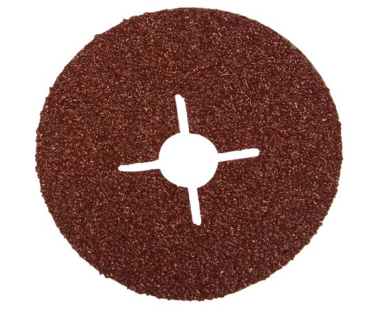 Круг шлифовальный ПРОФИ фибровый (5 шт; 115х22 мм; P24) для УШМ Зубр 35585-115-024 – изображение 2