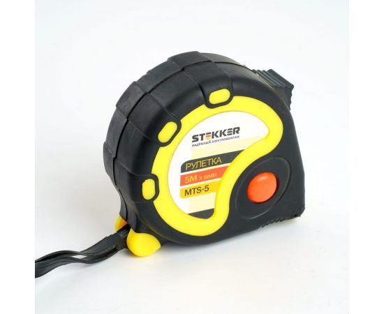 Рулетка STEKKER 5 м х 16 мм, магнит, прорезиненное покрытие, MTS-5, 39783 – изображение 5