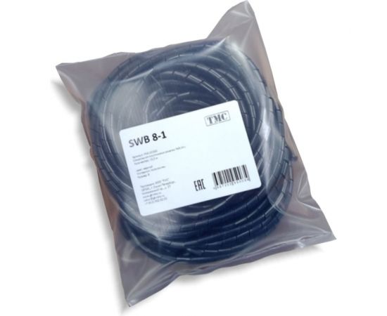 Спиральная пластиковая оплетка PARLMU SWB 8-1, полиэтилен, размер 8, бухта 10.5 m, цвет черный PR4100300 – изображение 4