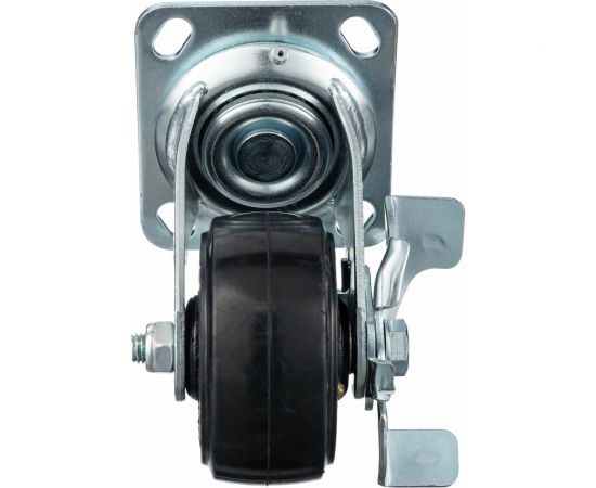 Колесо поворотное с боковым тормозом (100 мм; игольчатый подшипник; грузоподъемность 120 кг; чугун; резина) СТЕЛЛА-ТЕХНИК N29100B1 – изображение 3