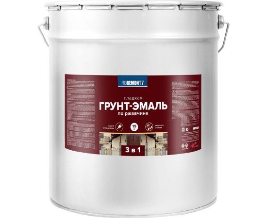 Грунт-эмаль Proremontt 3 в 1 черная, 15 кг Лк-00012390 