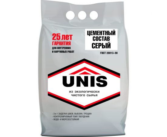 Цементный состав UNIS серый, п/э, 5 кг 4607005183705 