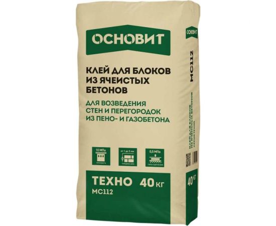 Монтажный клей для блоков Основит ТЕХНО MC112 40 кг 89577 