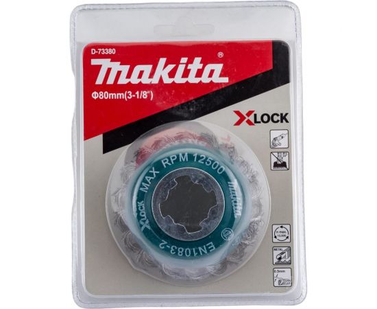 Щетка проволочная чашечная (80 мм; 0.5 мм; X-lock) Makita D-73380 