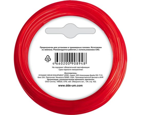 Корд триммерный на подвесе Speed line 1.6 мм, 12 м, красный, звезда DDE 908-948 – изображение 2