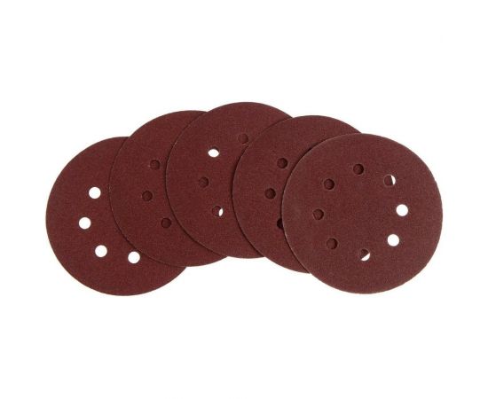 Круг абразивный перфорированный шлифовальный под ""липучку"" (5 шт; 150 мм; Р120) ТУНДРА 5354668 – изображение 2