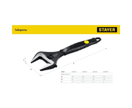 Разводной ключ STAYER Cobra 150/34 мм 27264-15 – изображение 6