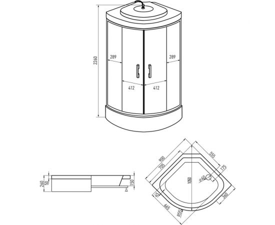 Душевая кабина Erlit Comfort 900x900x2260 ER350926-C4-RUS – изображение 6