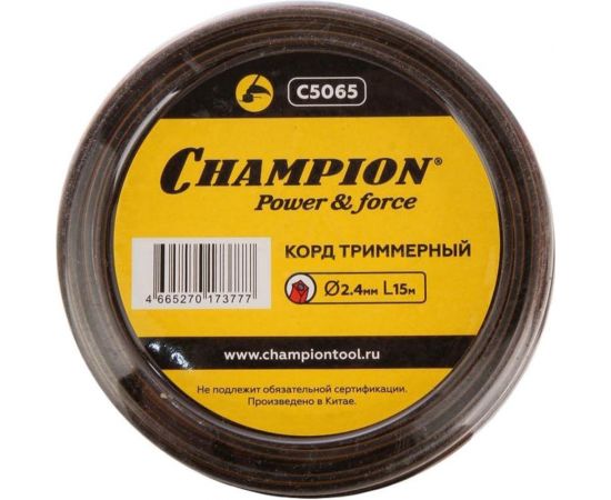 Корд триммерный Nylplus Square (15 м; 2.4 мм) Champion C5065 