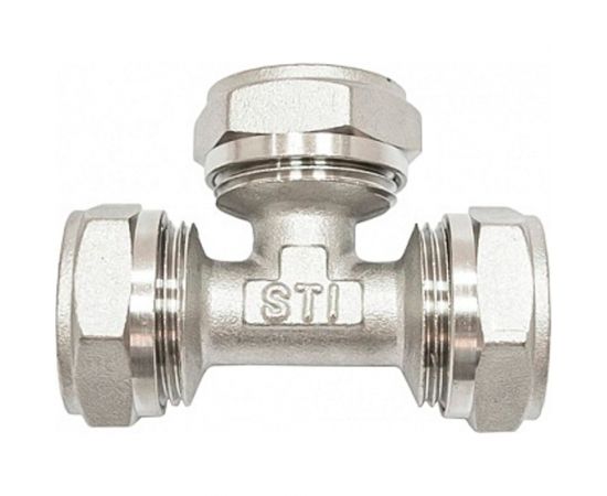 Обжимной тройник STI латунный, ду16 ру25 D190-00025 