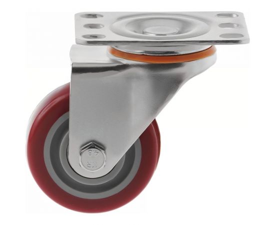 Колесо аппаратное полиуретановое поворотное с площадкой 31075S (75 мм; 100 кг) А5 1005790 – изображение 3