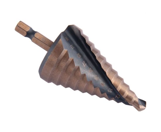 Сверло ступенчатое спиральное по металлу Special (7-36 мм; 11 ступеней; Р6М5) Monogram 101-040 – изображение 4