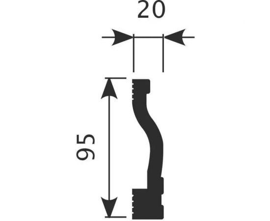 Плинтус Cosca decor PX017 95x20 мм, 2000 мм, экополимер СПБ083720 – изображение 2