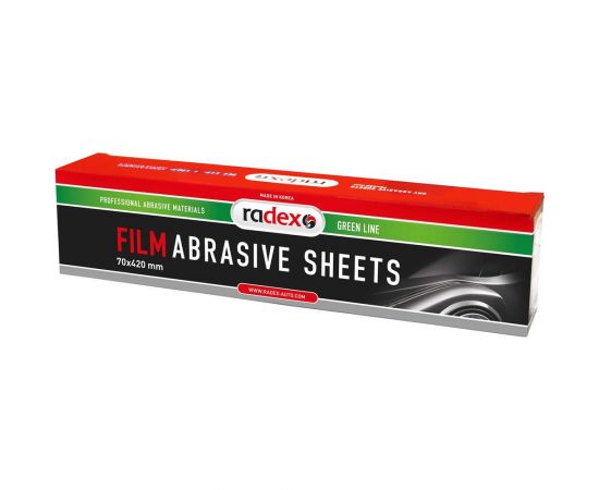 Полоски абразивные без отверстий RADEX GREEN FILM 100 шт, 70х420 мм, P80 Radex 665202 – изображение 2