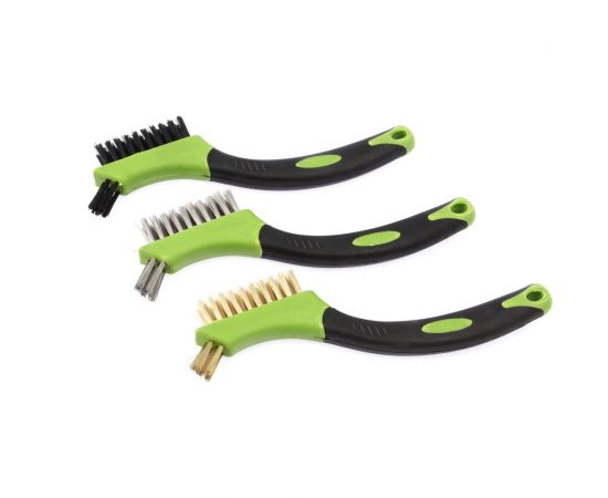 Набор щёток-мини Дело Техники с прорезиненными рукоятками, латунная, нержавеющая сталь, нейлоновая, 3 шт. 270059 – изображение 2
