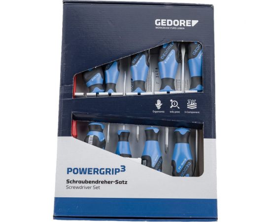 Набор отверток с трехкомпонентными рукоятками 10 предметов GEDORE IS 3-8 PH 1-2 1482343 – изображение 3