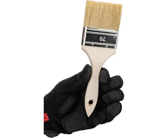 Кисть плоская MAKO светлая смесь щетины, дерев. ручка, оправа из белой жести 352970k – изображение 2