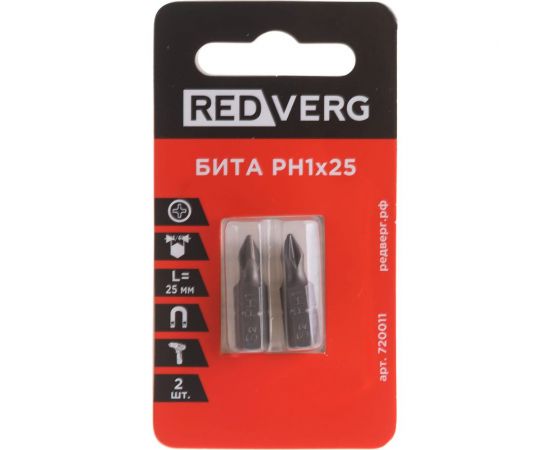 Бита PH1, 25 мм, 2 шт. REDVERG 6623455 – изображение 4