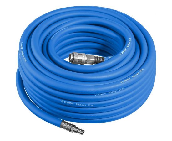 Воздушный шланг ЗУБР с фитингами рапид 15 м, 10x15 мм, 20 бар 6481-15 