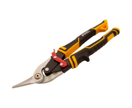 Ножницы по металлу Denzel 270мм, прямой и левый рез, сталь-СrMo, трехкомп.рук-ки 78372 