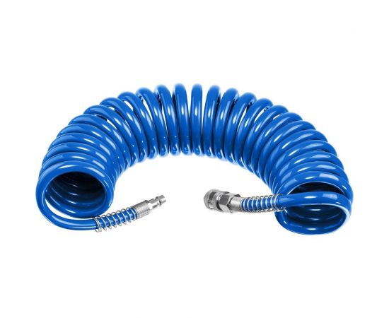Воздушный спиральный шланг ЗУБР с фитингами рапид, 5 м, 6x8 мм, 15 бар 6473-05 