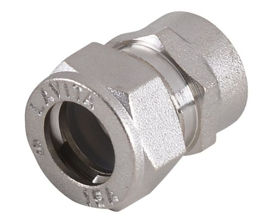 Муфта Lavita труба-вн. резьба усиленная V/S F 15х1/2 HP, НИКЕЛ V/S (F) 151/2"" HP, НИКЕЛ 