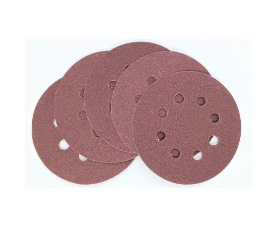 Шлифовальный круг AP311F 125 мм, на липучке, 8 отверстий, Р40, 5 шт Interflex 3133403008-5 – изображение 2