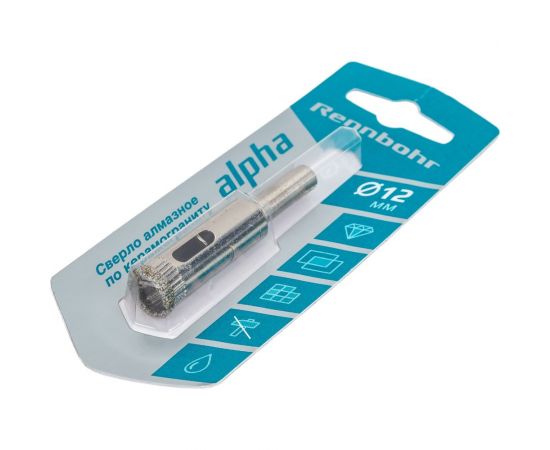 Сверло алмазное по керамограниту и керамике 12 мм RENNBOHR 676212 – изображение 2