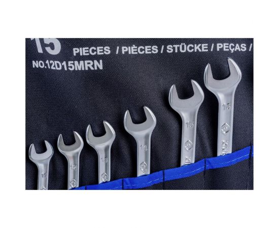 Набор комбинированных ключей KING TONY 10-32 мм, чехол из теторона, 15 предметов 12D15MRN – изображение 4